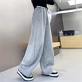thumbnail image 5 of THJRPQJFD Girls Wide Leg Sweatpants High Waisted Baggy Pants Fashion Boys Preppy Drawstring Athletic Joggers Loose Active Sweat Pantswith Pockets, 5 of 7