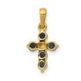 thumbnail image 3 of Finest Gold 14K Yellow Gold Sapphire & Diamond Cross Pendant, 3 of 4