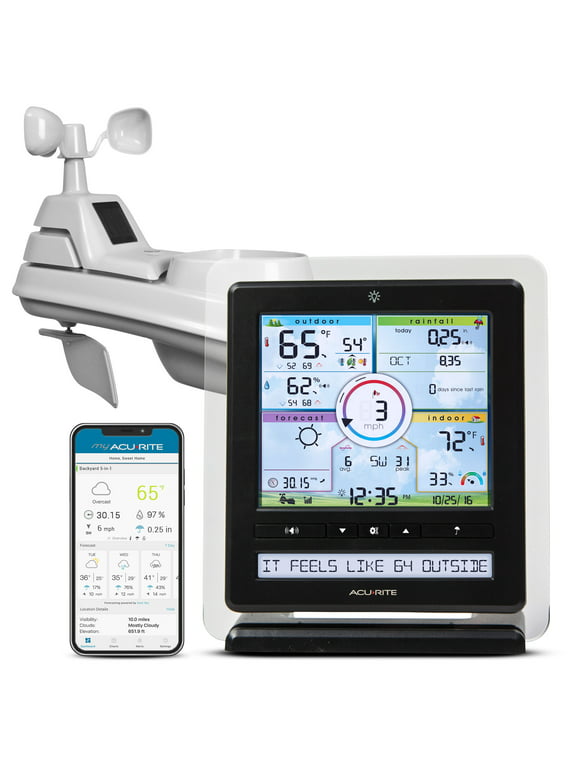 AcuRite Iris (5-in-1) Wireless Indoor/Outdoor Weather Station with Remote Monitoring (01536M)
