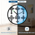 thumbnail image 5 of Indoor 12' Voice-Activated Luminous Decoration Wall Clock With LED Night Light Black Gothic Cross Illustrations, 5 of 8
