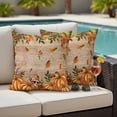 thumbnail image 4 of Orange Yellow Pumpkin Outdoor Waterproof Pillow Covers, Thanksgiving Botanical Wooden Leaves Fall Decorative Square Throw Pillowcase Sofa Cushion Sham for Patio/Couch/Chair, 18"x18" 2 Pack, 4 of 8