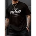 thumbnail image 1 of Men's Freedom Pigeon Print Tee Shirt, Tees For Men, Casual Short Sleeve T-shirt For Summer, 1 of 5