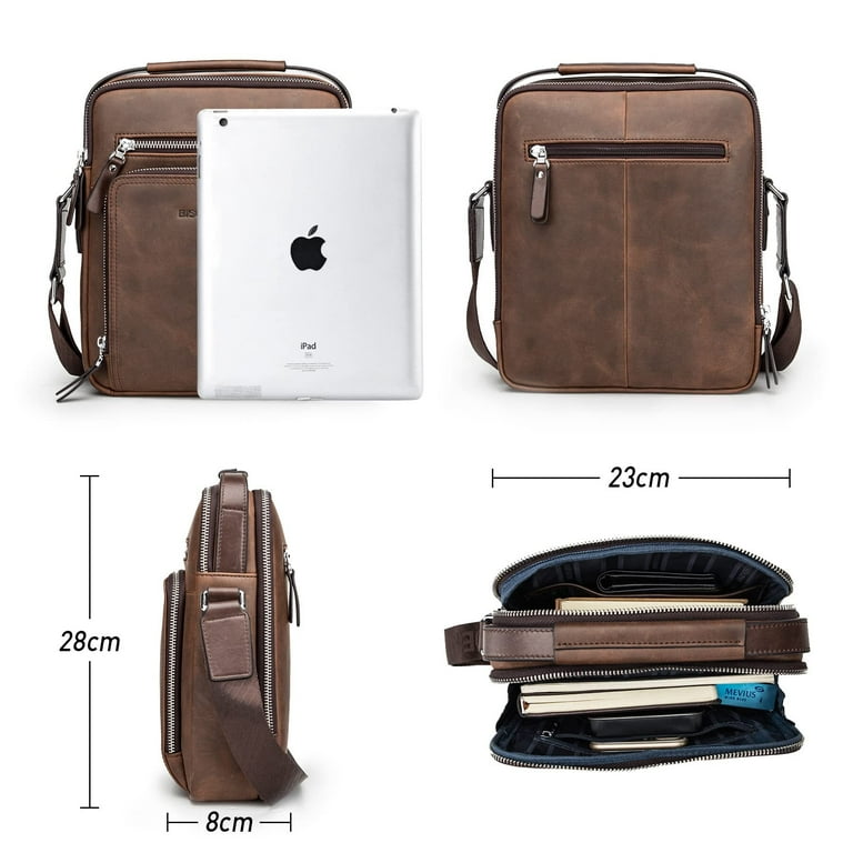 Crazy Horse Leather Mens Messenger Bag