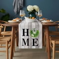 thumbnail image 2 of Rustic Table Runner - 90 Inch Long, Kitchen Dining Table Runner Dresser Scarves, Eucalyptus Leaves Green Wreath Wooden Plaid Home Farmhouse Decor for Coffee Tables Wedding Party Banquet, 2 of 8