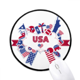thumbnail image 1 of Tapis de Souris Drapeau USA Fête de l'Indépendance Bureau Rond pour Ordinateur, 1 of 2