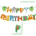 thumbnail image 1 of Suministros de animales de la selva, vajilla, adornos para fiesta de cumpleaños, niños, niño, jungla, Safari, fiesta temática, decoración, bosque verde Tan Jianjun unisex, 1 of 2