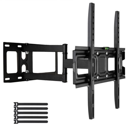 Full Motion TV Wall Mount Corner Bracket VESA 400 x 400 Compatible Extending Arm Articulating Swivel Tilt Fits 32-60 Inch TVs 77 Lbs Capacity Black