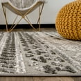 thumbnail image 6 of Modern Stripes Faded Geometric Indoor/Outdoor Gray 5' x 7' Area Rug, 6 of 9