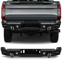 ECCPP Textured Black Rear Bumper Fits For 2017-2021 For Ford For F250 For F350 For F450 Heavy Duty Steel Bumper with D-ring and LED Lights