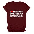 thumbnail image 2 of TIMIFIS Hauts à Manches Courtes pour Femmes Valentines Day T-Shirt Imprimé Cœur Été Décontracté Col Rond, 2 of 3
