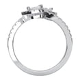 thumbnail image 4 of KEEVA JEWELS 0.85 Carat Pear & Round Cut Lab Created Diamond Bypass Ring for Women, Made in White Gold Plated Silver Size 9.5, 4 of 6