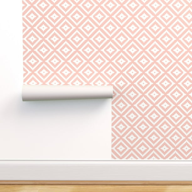 Removable Wallpaper Swatch - Pink Woods Diamonds Geometric Trendy Nursery Blush Baby Girl Custom Pre-pasted Wallpaper by Spoonflower Removable Wallpaper Swatch - Pink Woods Diamonds Geometric Trendy Nursery Blush Baby Girl Custom Pre-pasted Wallpaper by Spoonflower