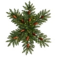 thumbnail image 1 of Nearly Natural 30In. Pre-Lit Snowflake Artificial Dunhill Fir Wreath With Pinecones And 40 Led Lights, 1 of 4