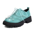thumbnail image 5 of Rhinestones Sparkly Chunky Platform Casual Walking Shoes for Women Fall Glitter Leather Loafers Fashion Sneakers, 5 of 7