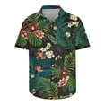 thumbnail image 4 of Independence Day Hawaiian Shirt for Men Summer Patterns Print Short Sleeve Button Down Shirts Tops Lightweight Relaxed Fit Elastic Tees for Beach Vacation, 4 of 5