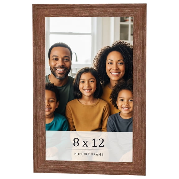 8x12 Frame Brown Farmhouse Solid Wood Picture Frame Width 1.5 Inches | Interior Frame Depth 0.5