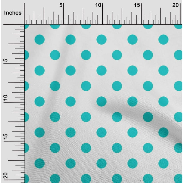 oneOone Georgette Viscose Bleu Turquoise Tissu Pois Pois Matière de Robe Tissu Imprimé Tissu au Yard 42 Pouces de Large