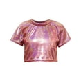 thumbnail image 2 of Timegard Vêtements pour Bébé Fille T-Shirts Courts Scintillants Manches Courtes Col Rond Haut Confortable Mode, 2 of 3
