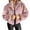 Pink, variant on Lovskoo 2024 Womens Winter Coats Cropped Faux Fur Jacket Thick Warm Zipper Streetwear Loose Long Sleeve Solid Color Casual Cardigan Coat Black