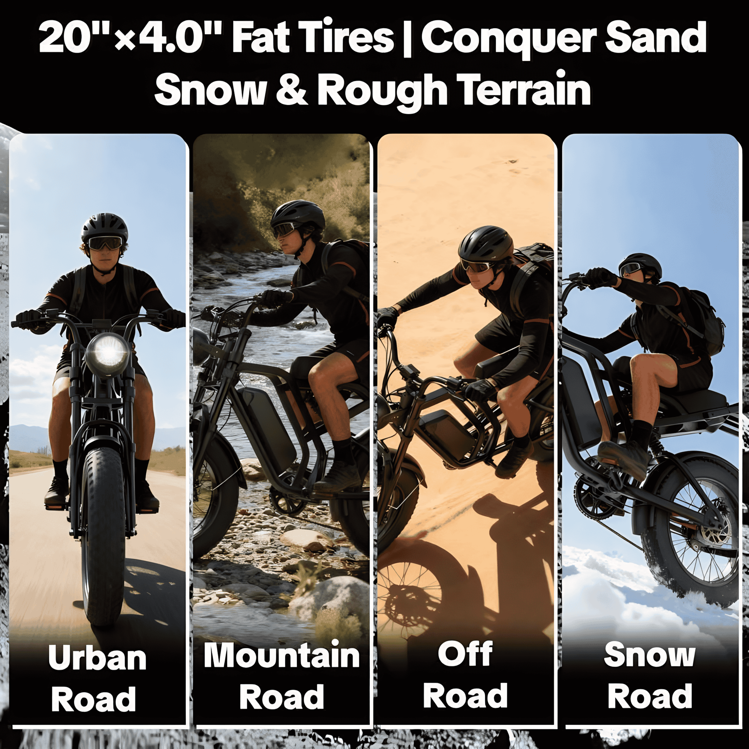 Gegaibe Electric Bike for Adults,750W Peak 1500W Motor All-Terrain Fat Tire E Mountain Bike, 48V/15AH UL2849