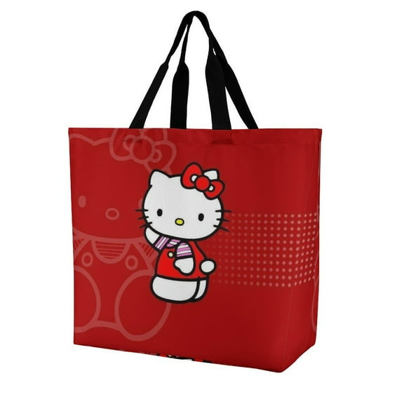 Hello Kitty Tote Bag For Women, Shoulder Bags Big Reusable Grocery Handbag For Shopping Picnic Work Beach
