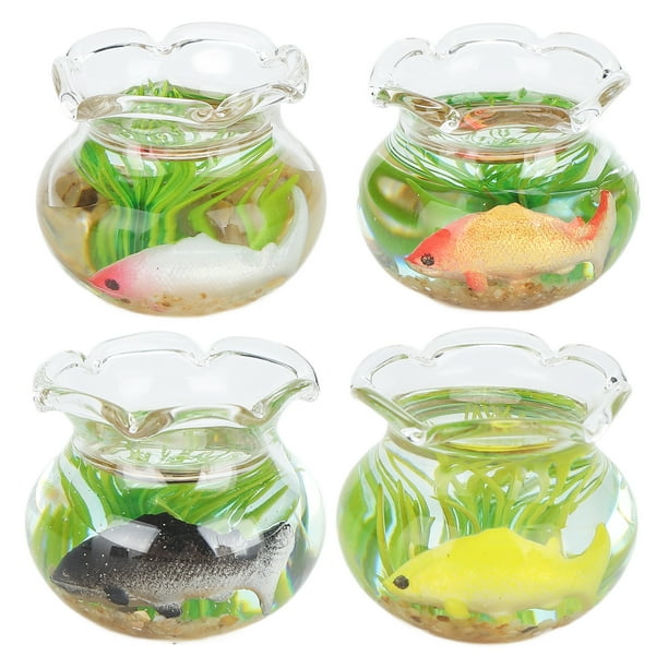 1 12 Scale Goldfish Bowl Dollhouse Accessories Harmless Mini Dollhouse Glass Fish Tank Miniature DIY Dollhouse Fish Bowl For Dollhouse Decoration ANGGREK 4 piezas Bodega Aurrera en linea