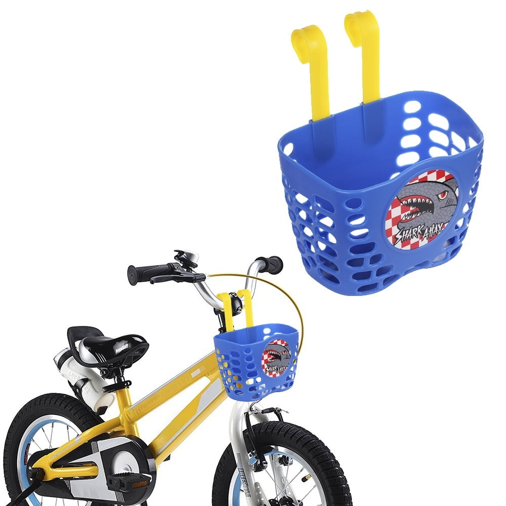 Black 1pc Plastic Children Basket Detachable Bike Storage Basket for Kids Bike 