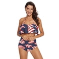 thumbnail image 2 of Ckdifva American Flag Football Womens High Waisted Bikini Set Two Piece Swimsuit Bathing Suits, 2 of 5