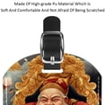 thumbnail image 4 of Square 2Pack PU Leather Chinese God of Wealth Cruise Luggage Tag with Privacy Cover and Name ID Tag for Travel Handbags Backpacks Luggage Tags, 4 of 6