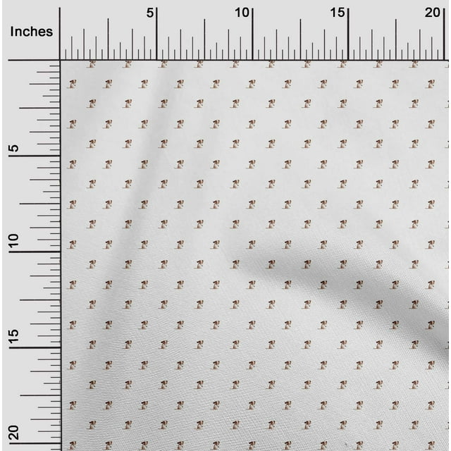 oneOone Georgette Viscose Fabric Cartoon Dog Print Fabric BTY 42 Inch Wide