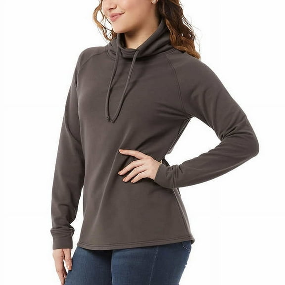 32 Degree Heat Women’s Funnel Neck Sweatshirt Size: L, Color: Green Charcoal