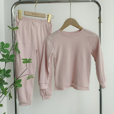 

DancePeanut Baby Girl Clothes Kids Boys Autumn Ribbed Cotton Children Toddler Long Sleeve T Shirt Pant Clothes Set Infantil