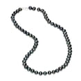 thumbnail image 3 of Black Pearl Necklace in 925 Sterling Silver 30 Inches Long with Lobster Claw Clasps 6-7 mm Wide by Lavari Jewelers…, 3 of 5