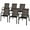 Brown, variant on Costway Set of 6 Patio Rattan Dining Chairs Stackable Armrest Garden Mix Gray