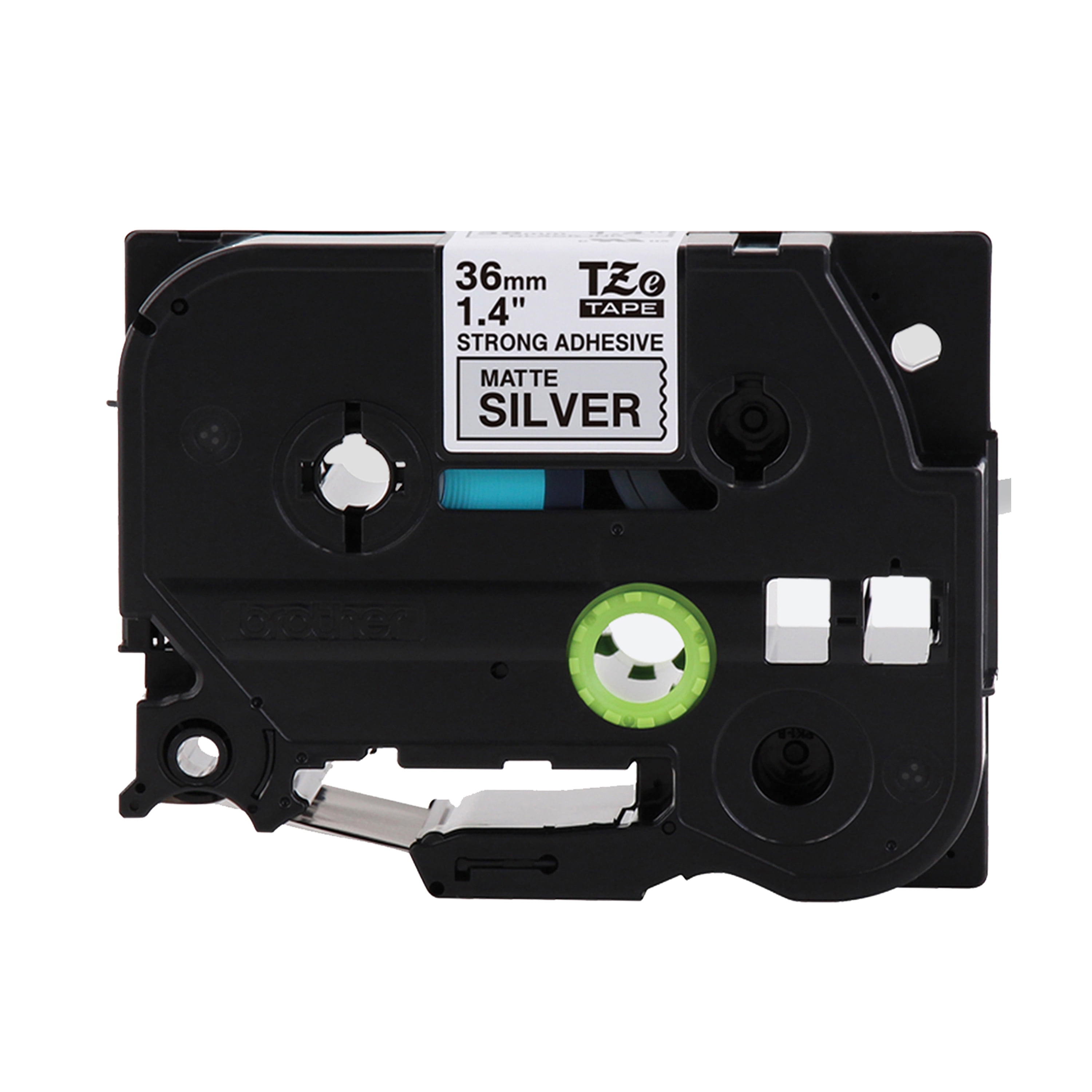 Brother P-touch TZeS961 Black Print on Matte Silver Label Tape, 1-1/2in (36mm) x 26.2ft (8m) Laminated, 1-Piece