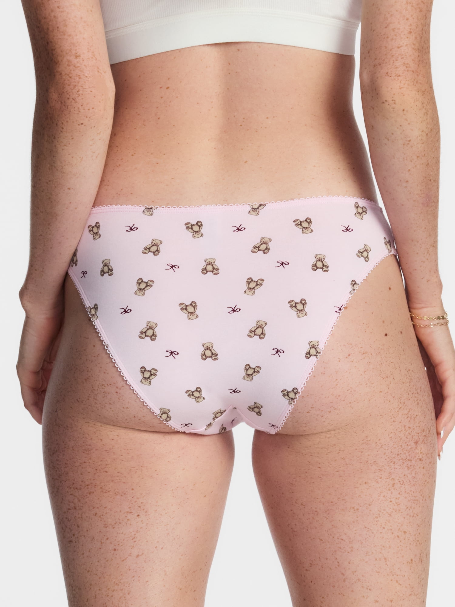 No Boundaries Women's Cotton & Pointelle Cheeky Panties, 3-Pack, Sizes XS-XXXL