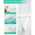 thumbnail image 5 of No Hook Shower Curtains, Turquoise White Ombre Standard Shower Curtains with Snap in Liner, Modern Country Abstract Stripes Waterproof Washable Fabric Bathroom Shower Curtain Sets, 66" x 72", 5 of 7