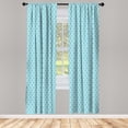 thumbnail image 3 of Ambesonne Traditional Curtains, Quatrefoil Lattice Art, Pair of 28"x63", Pale Blue and White, 3 of 5