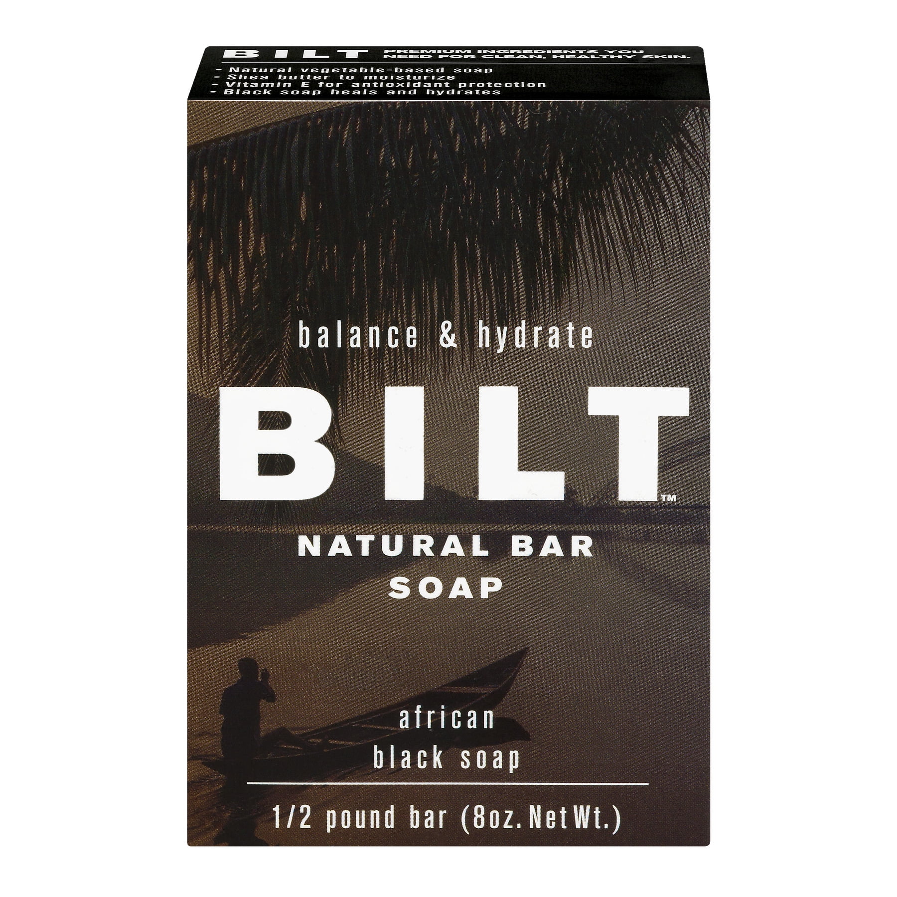 Bilt Balance & Hydrate Natural Bar Soap African Black Soap, 8.0 OZ