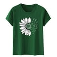 thumbnail image 2 of Green Summer Shirts for Women 2024, Polyester Womens Tops Dressy Casual, Short Sleeve Womens Work Blouses, Tank Tops for Women, Sunflower School Sunflower Womens Fashion Tops, 2 of 4