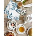 thumbnail image 4 of Navy Blue Leaves Kitchen Dish Towels for Drying Dishes Set of 3, Summer Botanical Farmhouse Watercolor Leaf Waffle Weave Microfiber Hand Tea Bathroom Towels Quick Dry & Absorbent Towel 15.7x23.6, 4 of 7