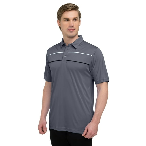 Tri-Mountain Performance Excel K247 interlock jersey polo, 2X-Large, Gray/White/Black