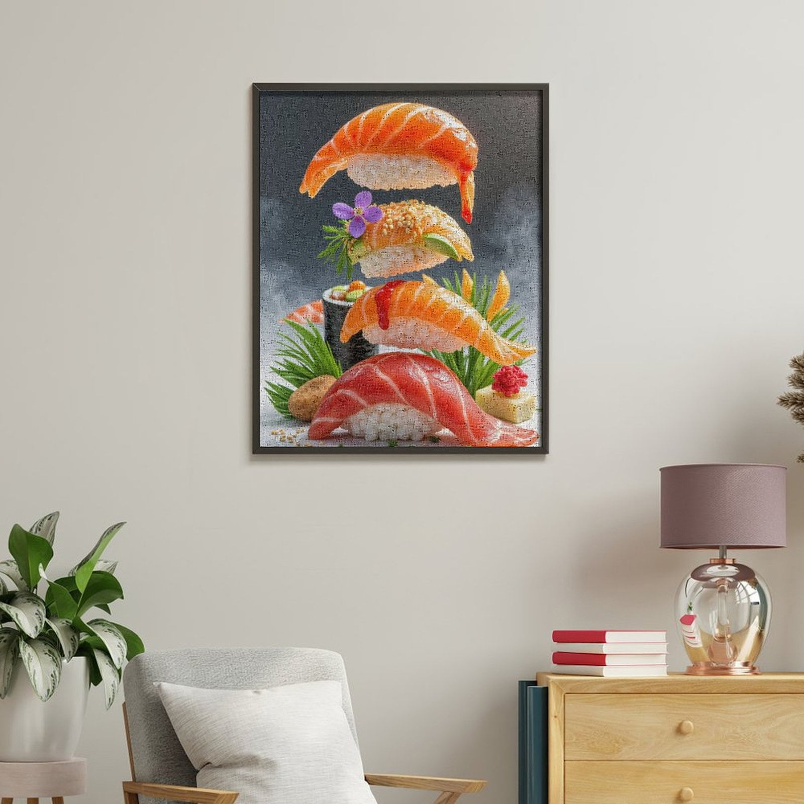 Paint by Numbers Kit for Adults, Sushi Art Culinary Display Paint by Numbers, Easy Paint by Numbers Kit for Adults Beginner, DIY Adult Paint by Number Kits on Canvas, Home Decor