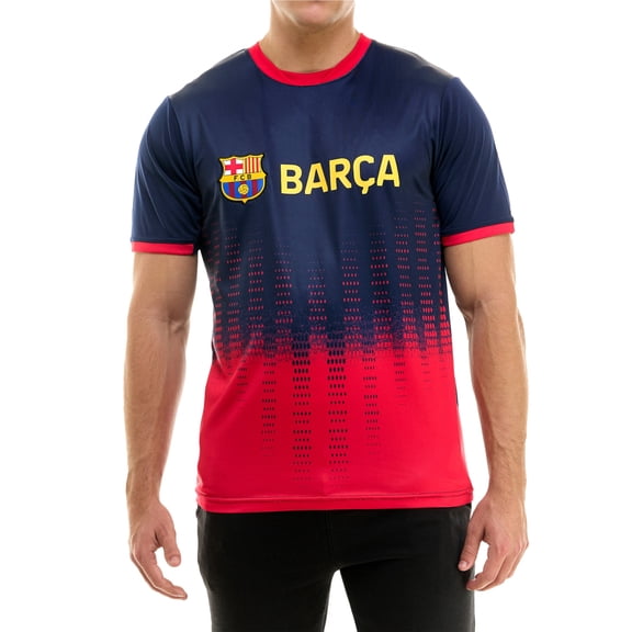 Icon Sports FC Barcelona Offically Licensed Jersey - Adult Soccer Game Day Jersey Inspired Shirt | Frequency, Navy, Large