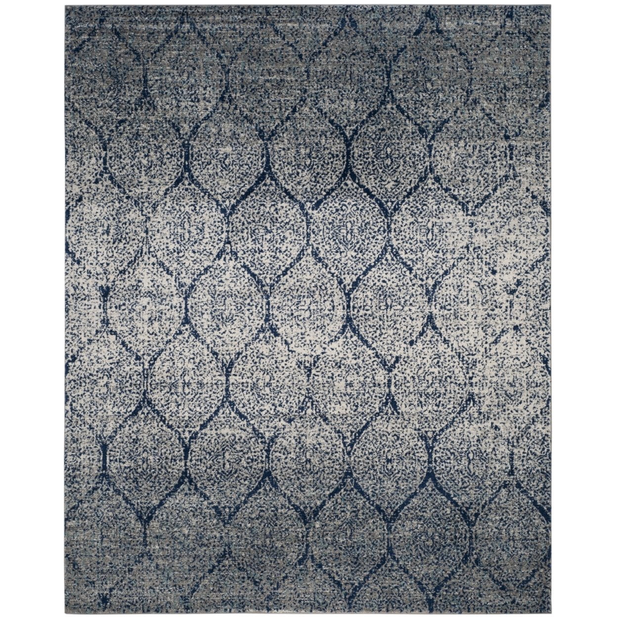 SAFAVIEH Madison Leighton Geometric Area Rug, Navy/Silver, 9' x 12'