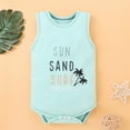 thumbnail image 2 of Penkiiy Newborn Infant Baby Boys Girls Letter Cartoon Sleeveless Romper Clothes kids Baby Easter Romper 0-3 Months Mint Green 2023 Summer Deal, 2 of 9