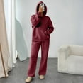 thumbnail image 5 of Stichou Sweatsuits Women 2 Piece Outfit Two Piece Lounge Sets Hoodies and Sweatpants Fall Fashion Clothes 2026 Spring Tracksuit Deep Red M, 5 of 5