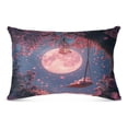 thumbnail image 2 of Pillow Case Plush Pillow Pink Moon Pattern Case standard size/King size/Queen size Bed Pillow Pillowcases, 2 of 9
