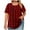 Wine, variant on Hvyesh Women Plus Size Tshirts Summer Button Henley Shirts Plaid Short Sleeve Tops Lightweight Work Blouses