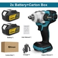 thumbnail image 1 of 520N.M Brushless Cordless Electric Impact Wrench 1/2 Inch High Torque Power Tool,2 Battery, 1 of 7